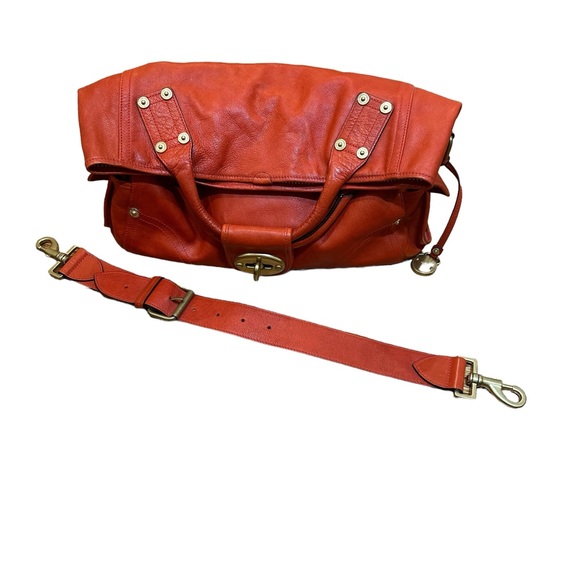 Mulberry "Jody" Leather Satchel Shoulder Bag Tote Clutch Purse, Red - Picture 13 of 14